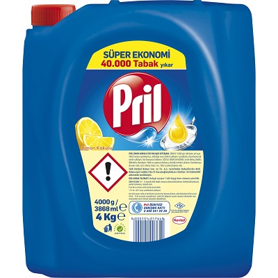 Pril elde bulaşık deterjanı üçlü güç limon 4 kg